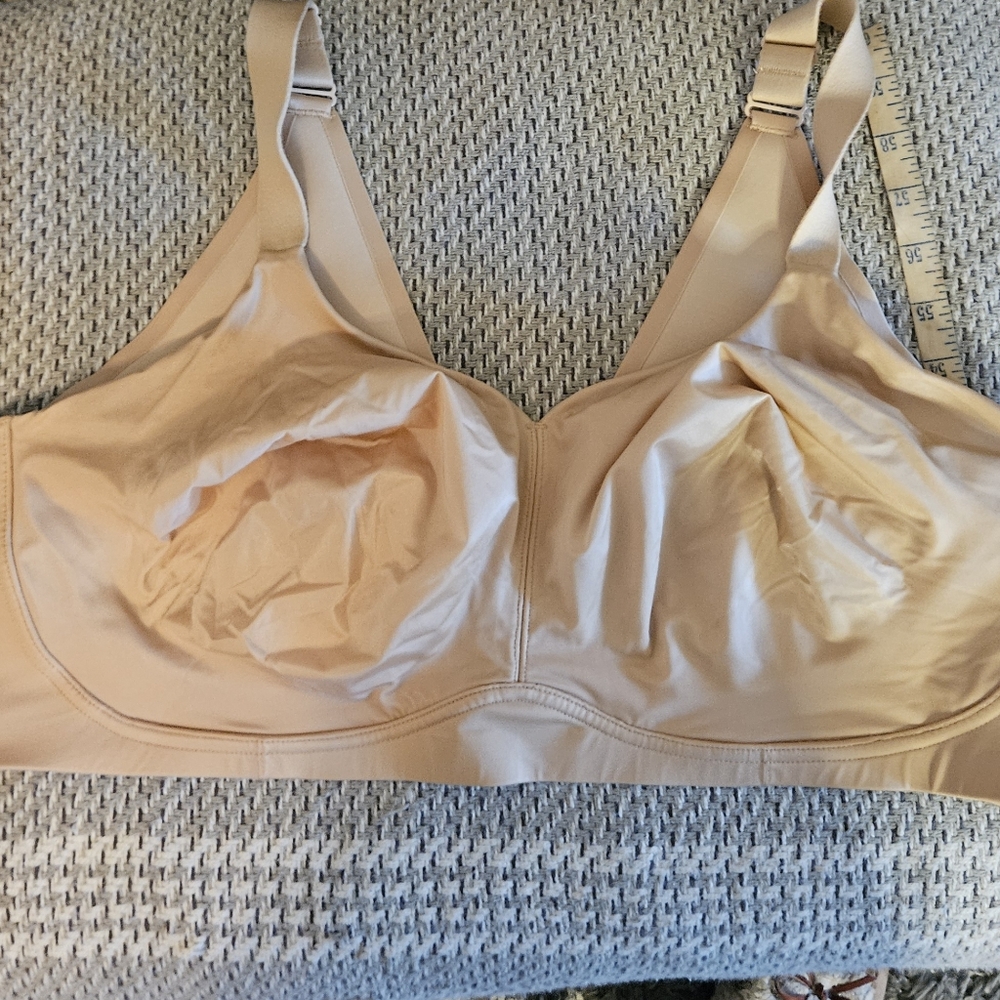 Serenada Womens 50D Wire Free Beige Bra EUC - Picture 7 of 7